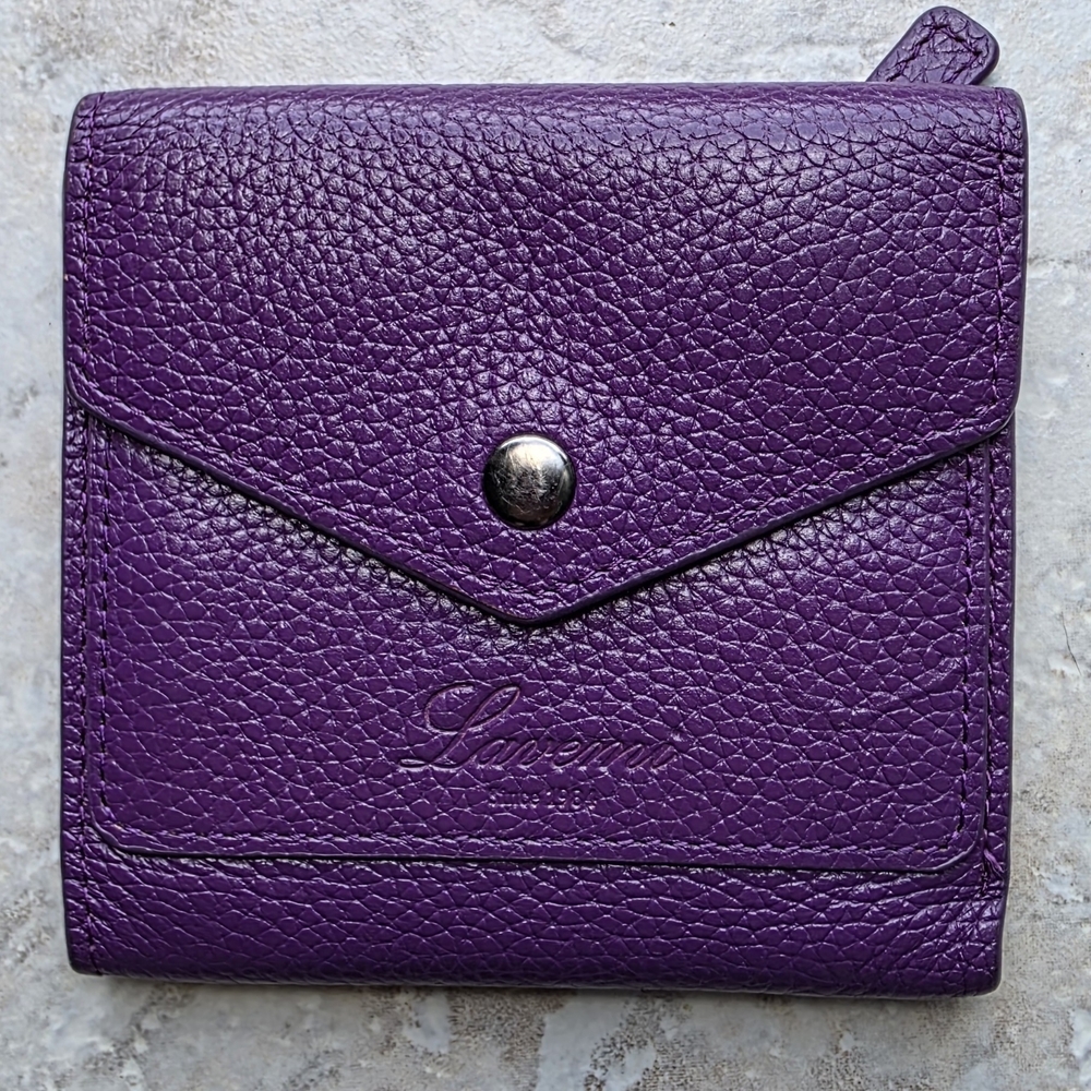 Lavemi RFID Purple Leather Wallet for Women TRIFOLD SKINNY PRETTY COLOR - Picture 3 of 9